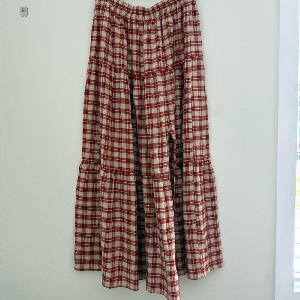 Rylee & Cru Heidi Midi Skirt in Red Plaid - Picture 2 of 5